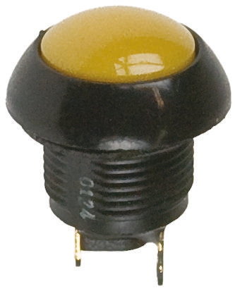 Otto P9 Series Push Button Switch, Momentary, Panel, 0.5 in Cutout, SPDT, Yellow LED, IP68, 28 V dc 115 V ac