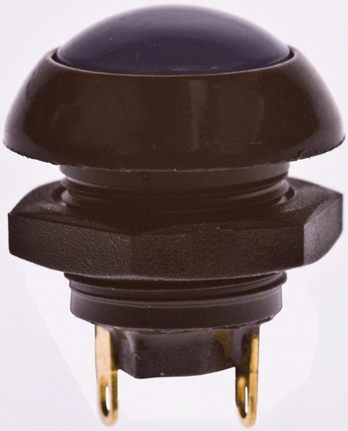 Otto P9 Series Push Button Switch, Momentary, Panel, 0.5 in Cutout, SPDT, Blue LED, IP68, 28 V dc 115 V ac
