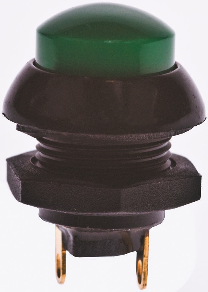 Otto P9 Series Push Button Switch, Momentary, Panel, SPDT, Green LED, IP68, 28 V dc 115 V ac