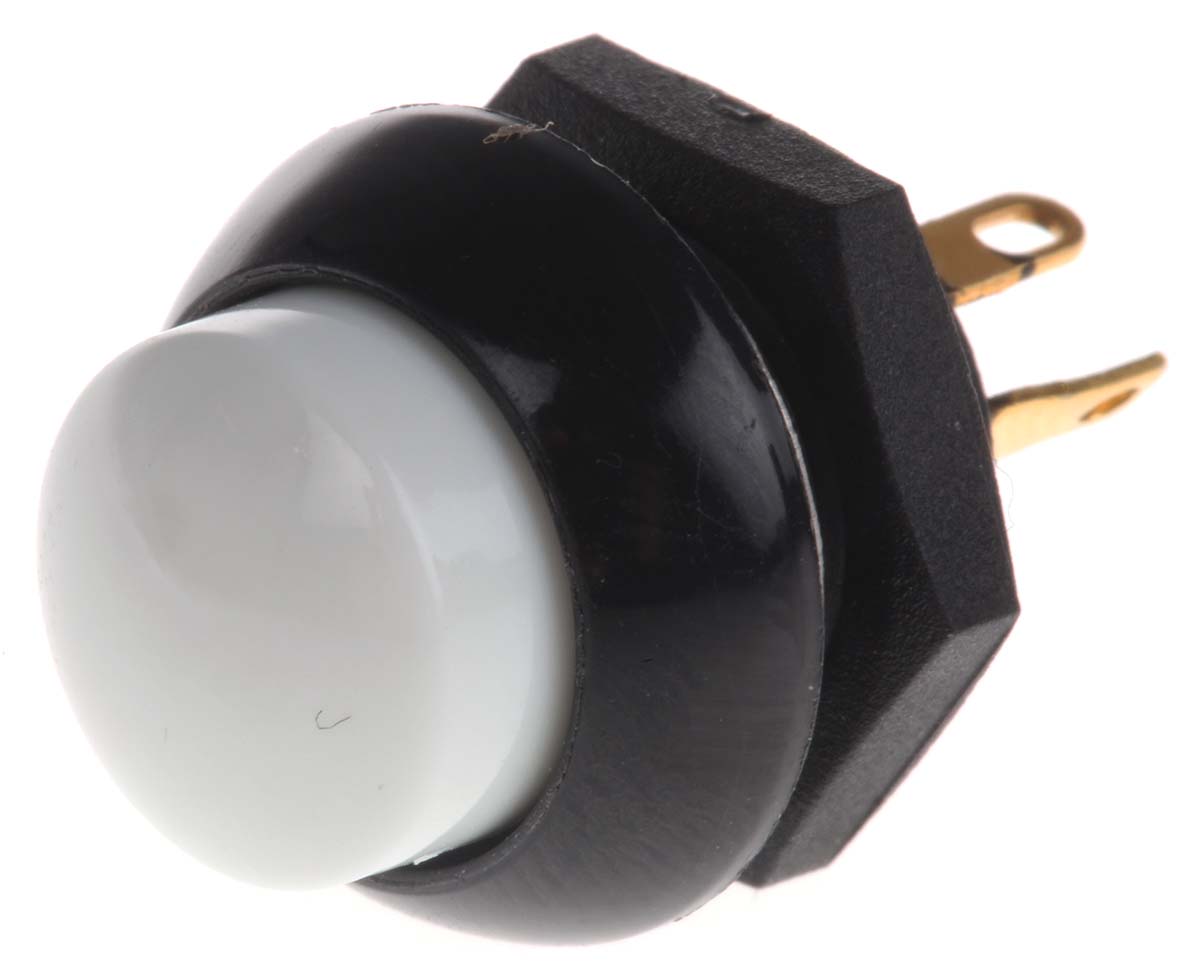 Otto P9 Series Push Button Switch, Momentary, Panel, 0.5 in Cutout, SPDT, White LED, IP68, 28 V dc 115 V ac