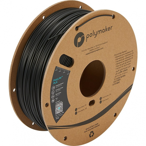 Polymaker 1.75 mm Black PLA 3D Printer Filament, 3 kg