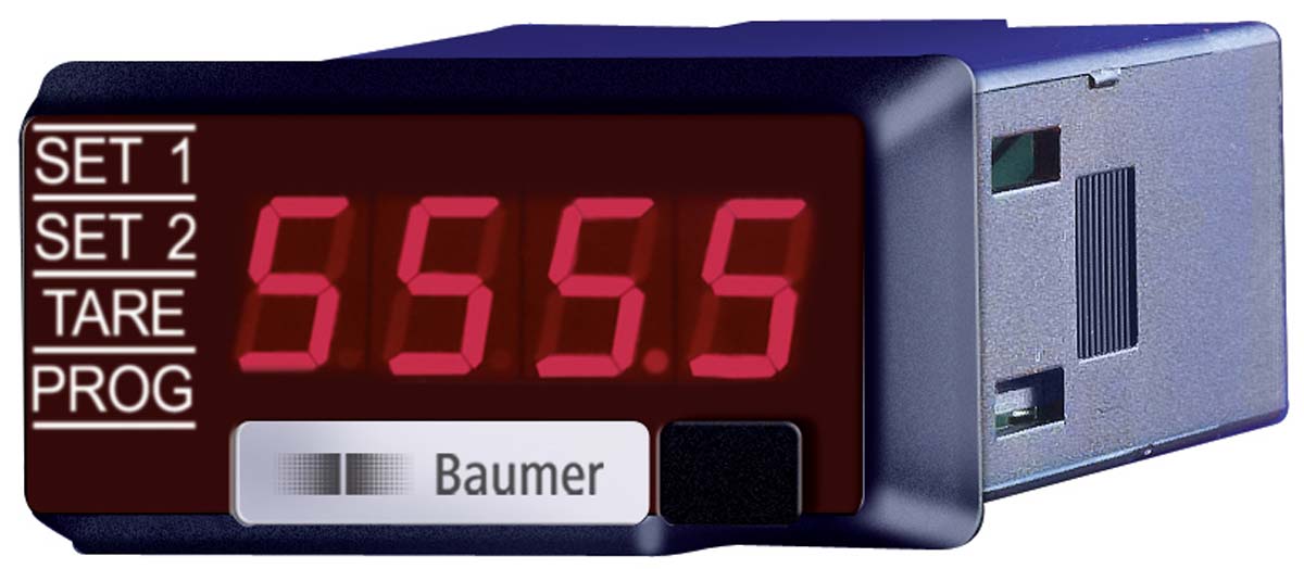 Baumer PA220 LED Digital Panel Multifunction Meter for AC Current,  22.2 mm  x 45 mm