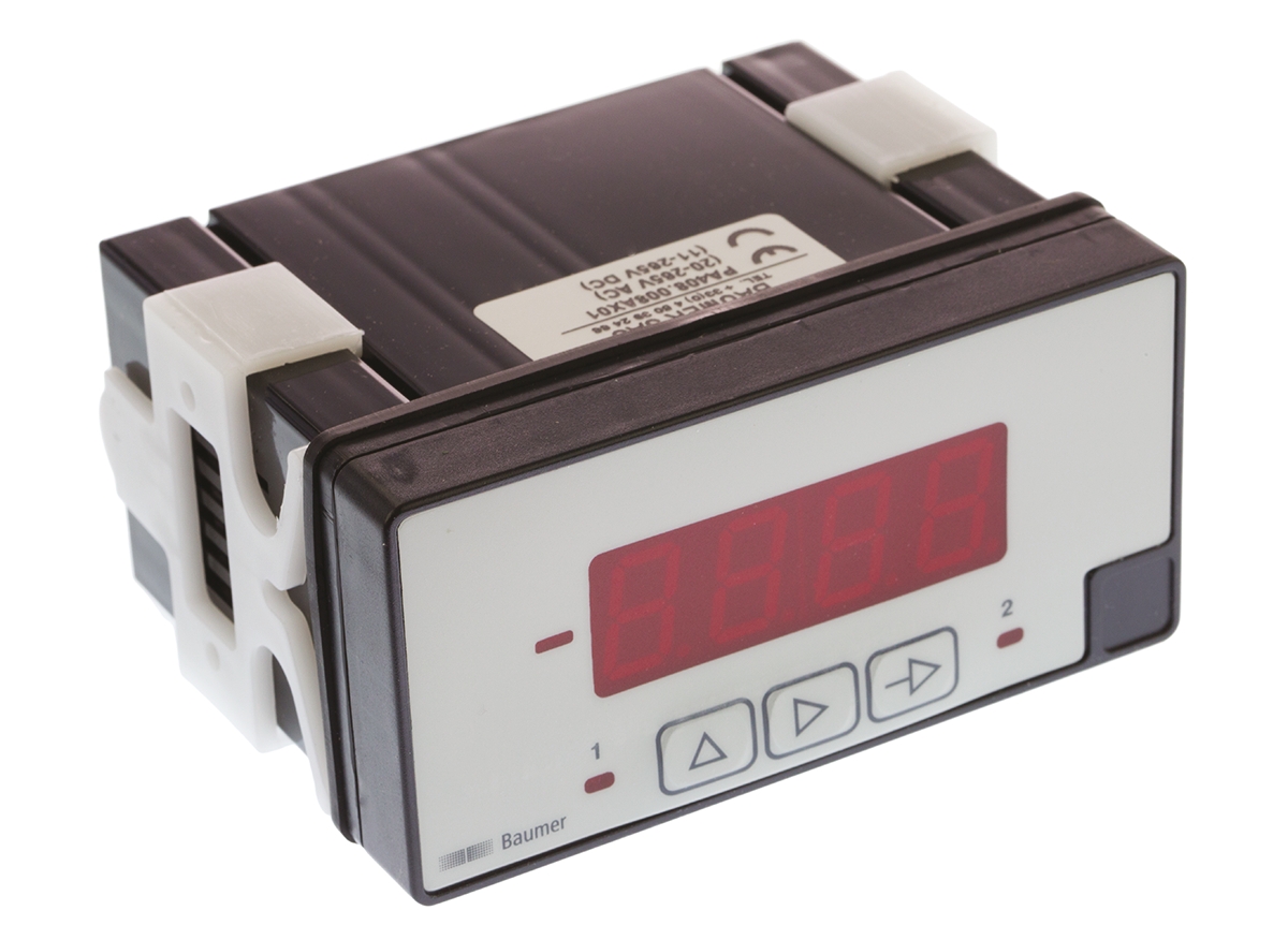 Baumer PA408 LED Digital Panel Multifunction Meter for Voltage, Current, Resistance, Temperature,  45 mm  x 93 mm