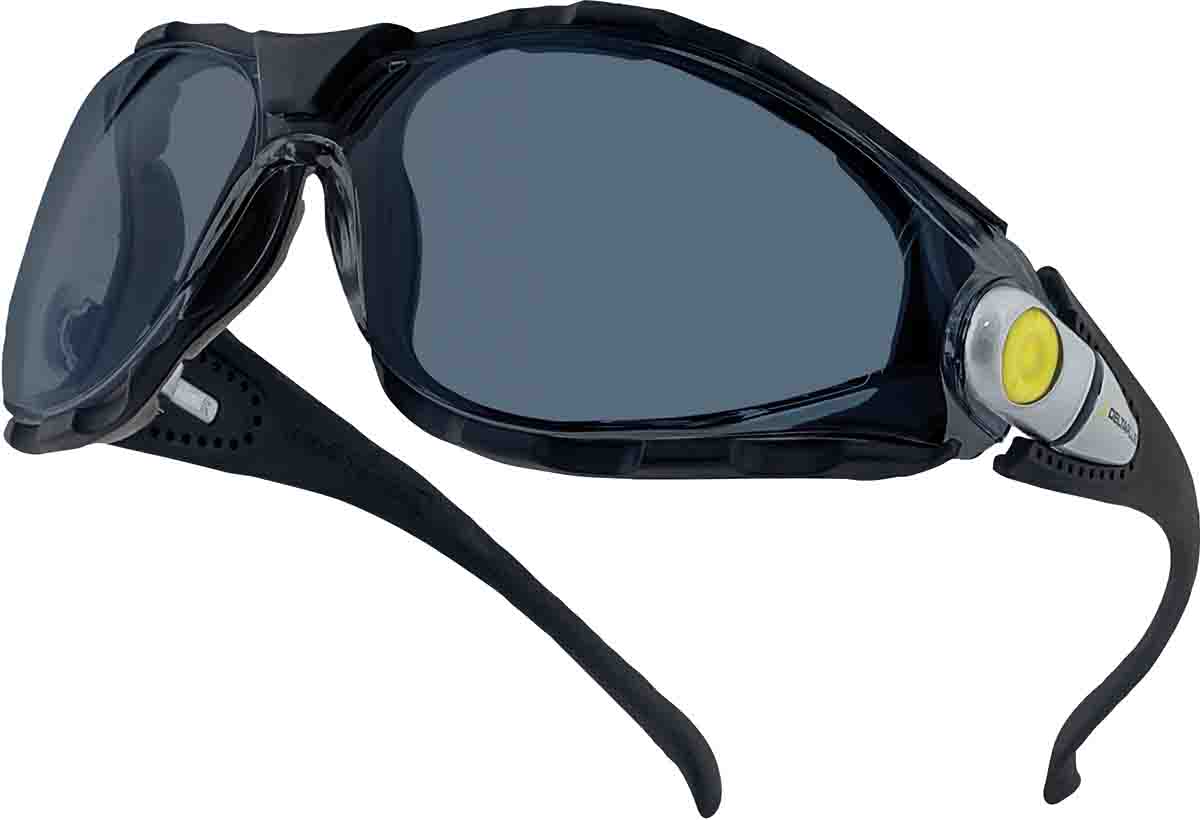 Delta Plus PACAYLVFU Safety Glasses, Anti-Mist, Scratch Resistant, Smoked Polycarbonate Lens, Nylon