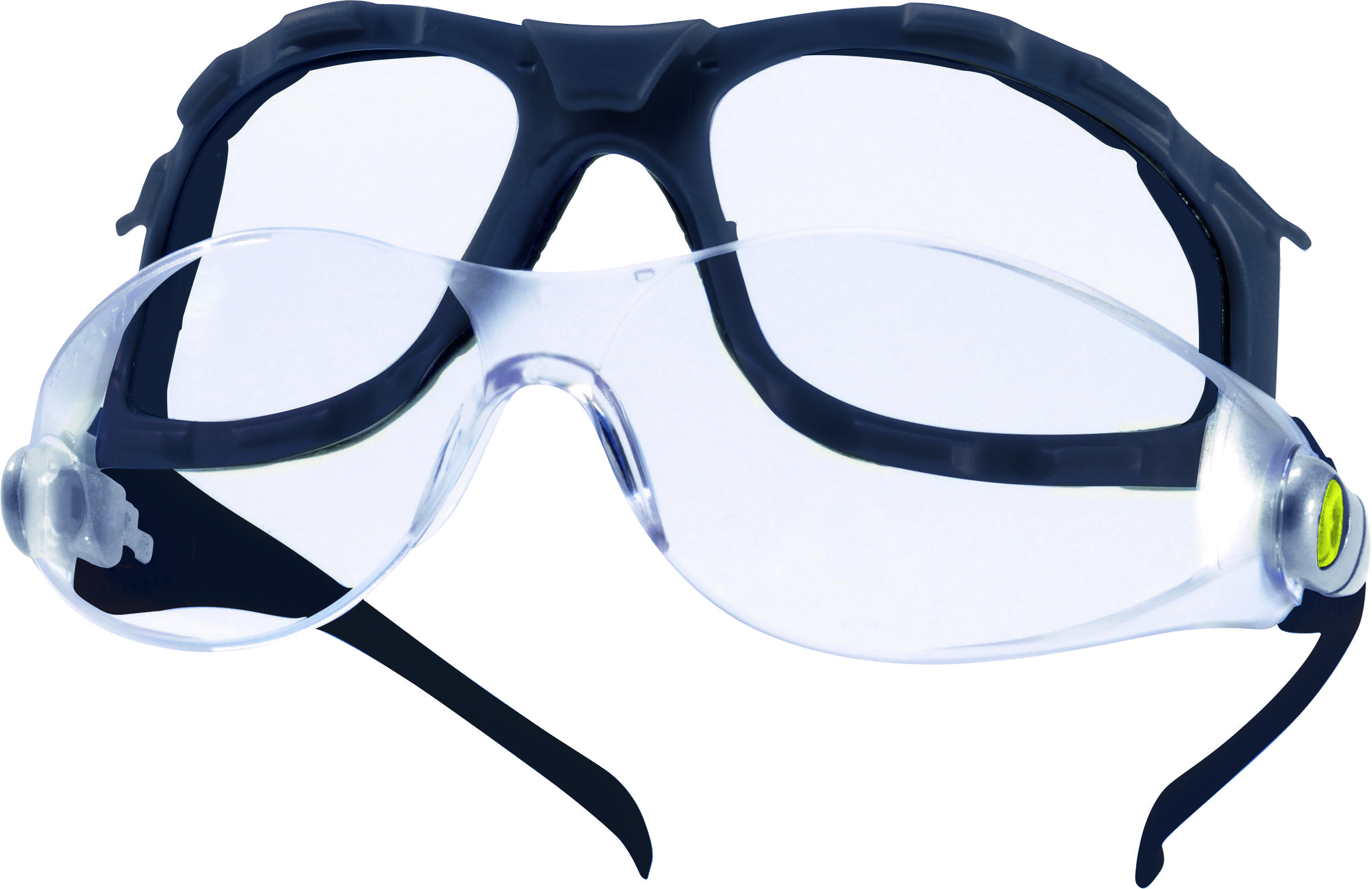 pacaylvin Delta Plus PACAYLVIN Safety Glasses, Scratch Resistant, Anti-Mist, Clear, Black Polycarbonate Lens, Nylon