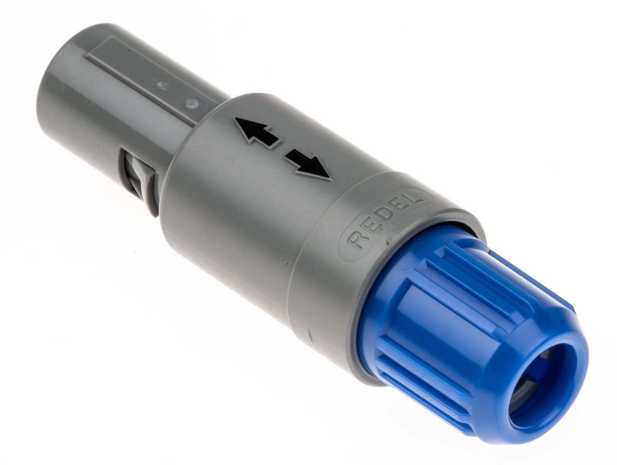 LEMO Circular Connector, 2 Contacts, Cable, Plug, Male, IP50, Redel P Series