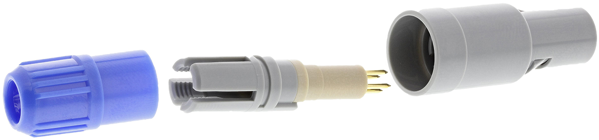 LEMO Circular Connector, 4 Contacts, Cable, 14 mm Connector, Plug, Male, IP50, Redel P Series