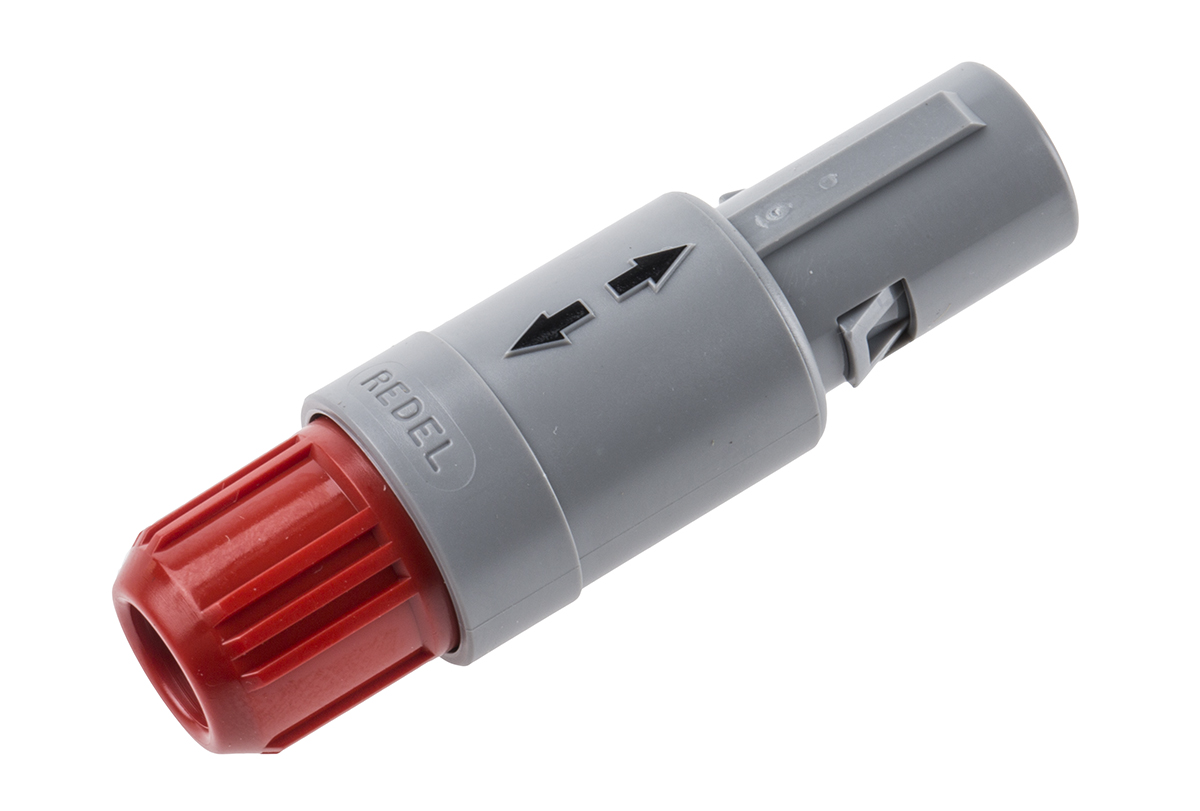 LEMO Circular Connector, 4 Contacts, Cable, 14 mm Connector, Plug, Male, IP50, Redel P Series