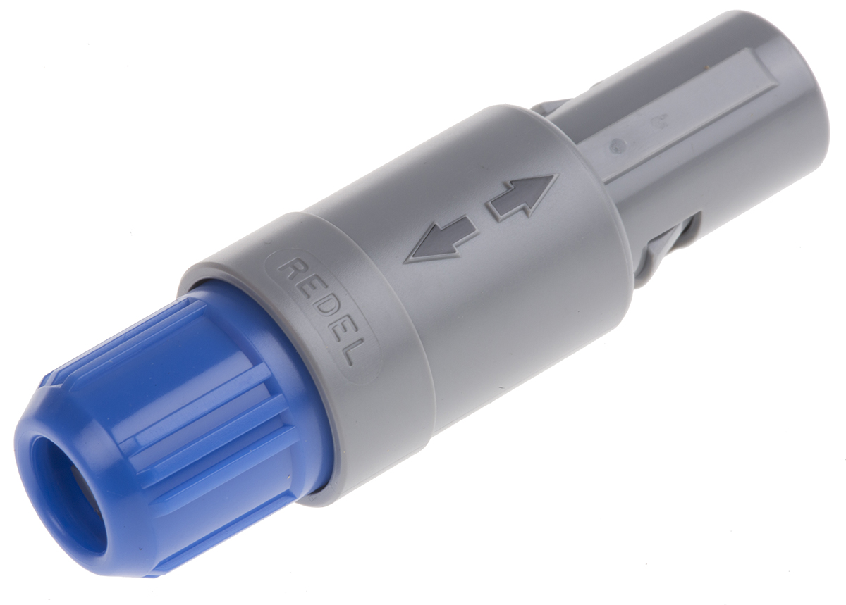 LEMO Circular Connector, 5 Contacts, Cable, 14 mm Connector, Plug, Male, IP50, Redel P Series