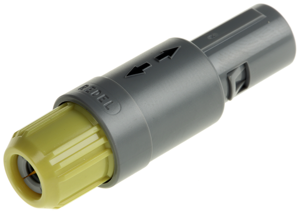 LEMO Circular Connector, 8 Contacts, Cable, 14 mm Connector, Plug, Male, IP50, Redel P Series