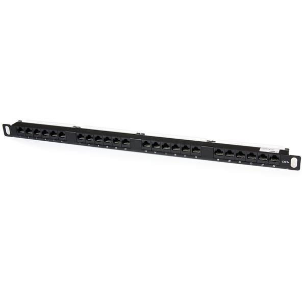 StarTech.com Cat5e 24 Port RJ45 RJ Patch Panel Black