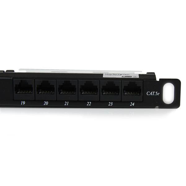 panelhu24 StarTech.com Cat5e 24 Port RJ45 RJ Patch Panel Black