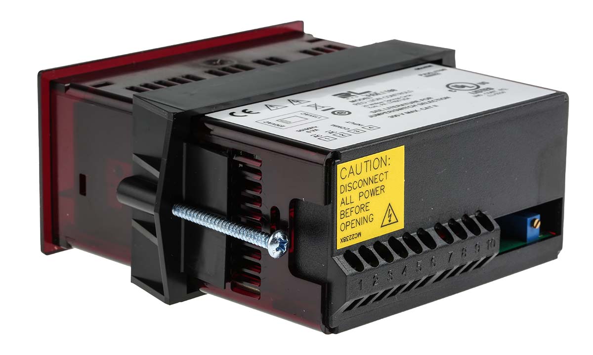 paxlit00 Red Lion PAXLIT Digital Panel Ammeter 5 A AC, 44.5 mm x 91.4 mm, ±0.5 %