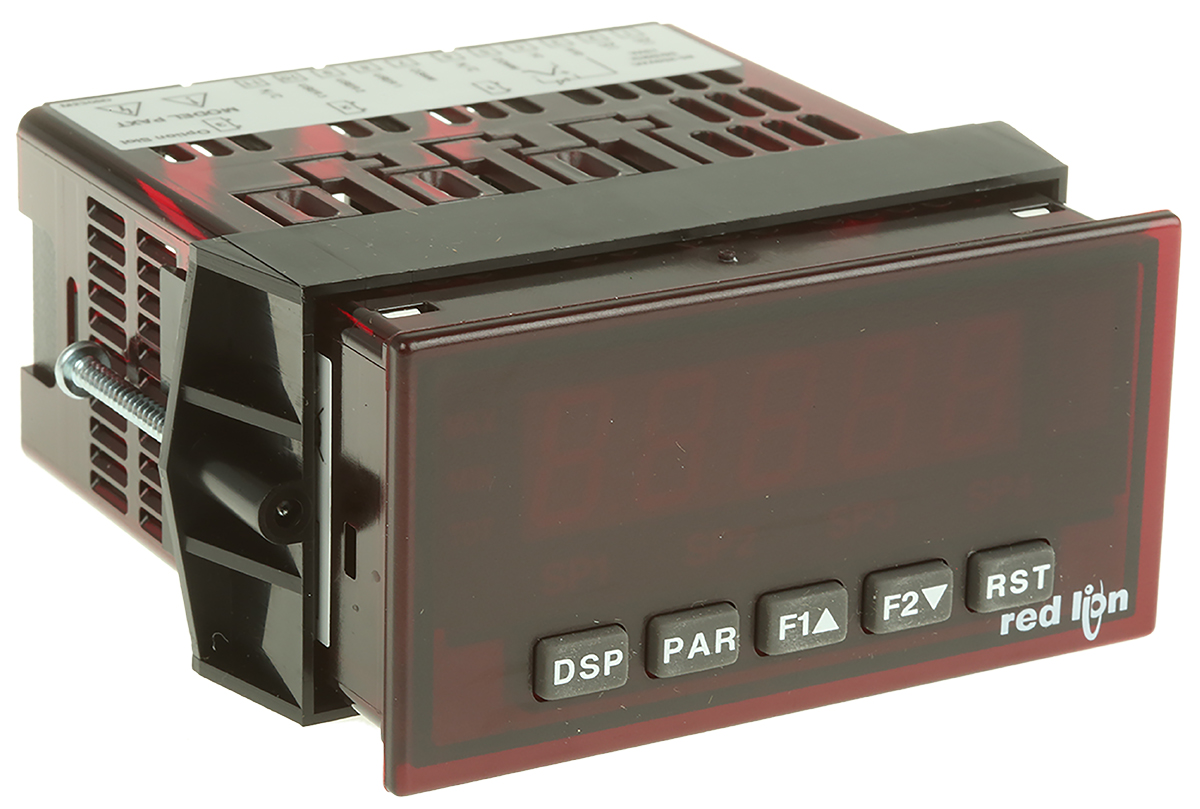 Red Lion PAXT LED Digital Panel Multifunction Meter for Current, Voltage, Temperature,  44.5 mm  x 91.4 mm