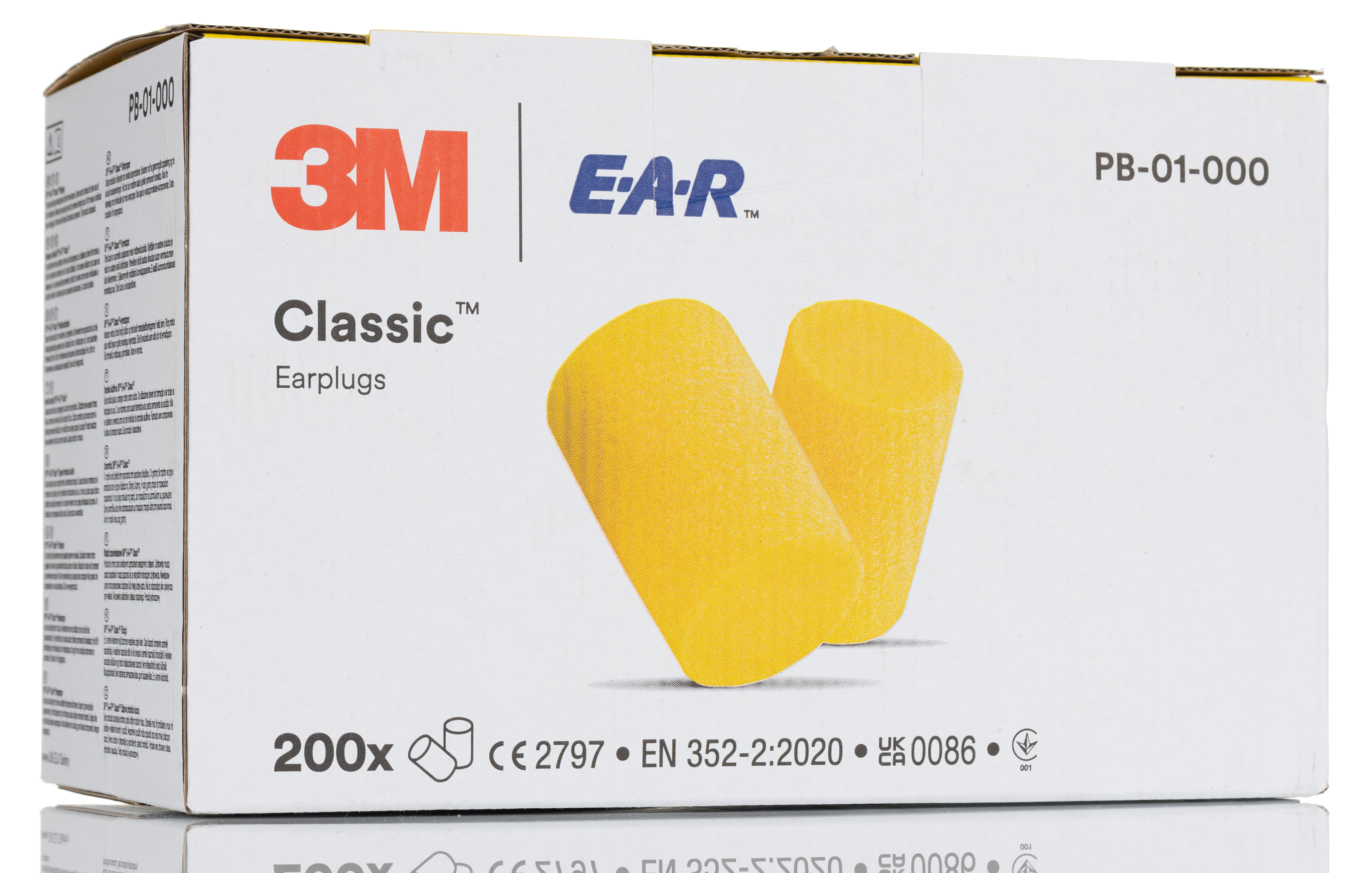 pb-01-000 3M E.A.R Classic Series Yellow Disposable Ear Plugs, 31 dB Rated 200
