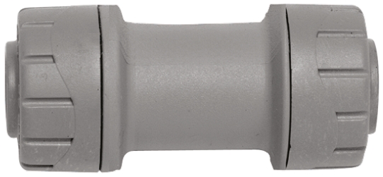 Polyplumb Plastic Pipe Fitting, Straight Push Fit Coupler 15 mm