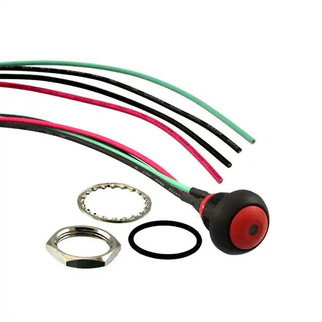 TE Connectivity PB6 Series Illuminated Push Button Switch, On-Off, Panel, 1 NO, Red LED, IP68