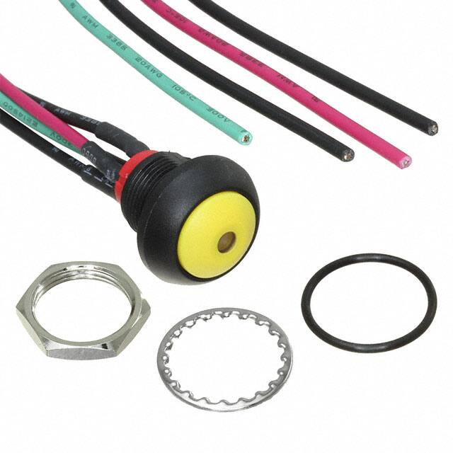 TE Connectivity PB6 Series Illuminated Push Button Switch, On-Off, Panel, 1 NO, Yellow LED, IP68