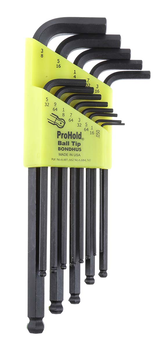 Bondhus 13 piece L Imperial Hex Key Set, Hex size 0.05 to 9.53 mm