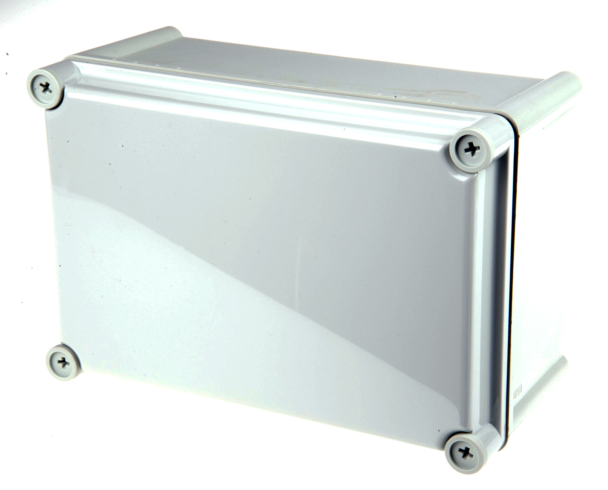 Fibox SOLID PC Series Grey Polycarbonate Enclosure, IP67, IK09, IK08 130 mm, 278 mm, 188 mm