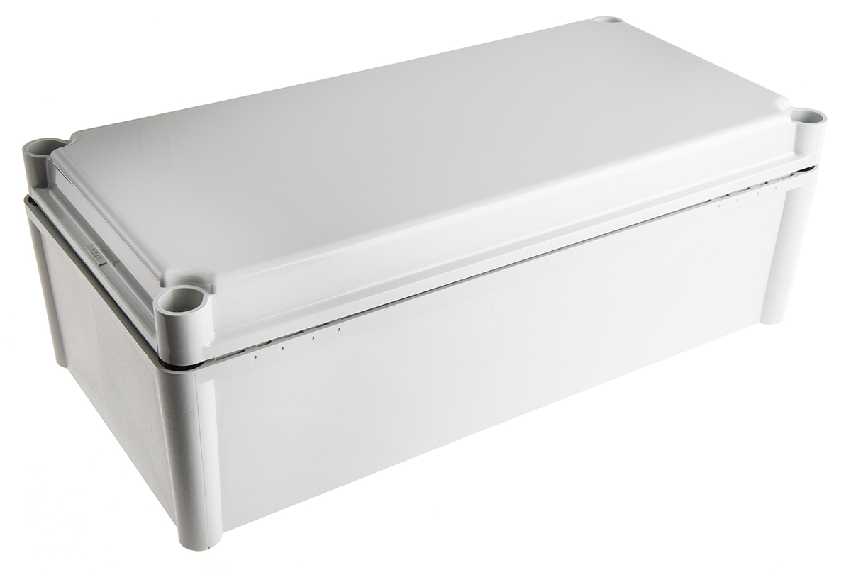 Fibox SOLID PC Series Grey Polycarbonate Enclosure, IP67, IK09, IK08 130 mm, 378 mm, 188 mm