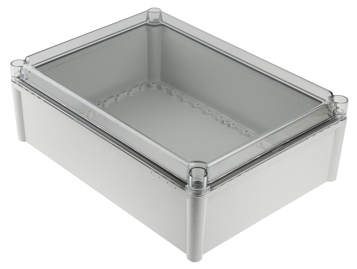 Fibox SOLID PC Series Grey Polycarbonate Enclosure, IP67, IK09, IK08 130 mm, 378 mm, 278 mm