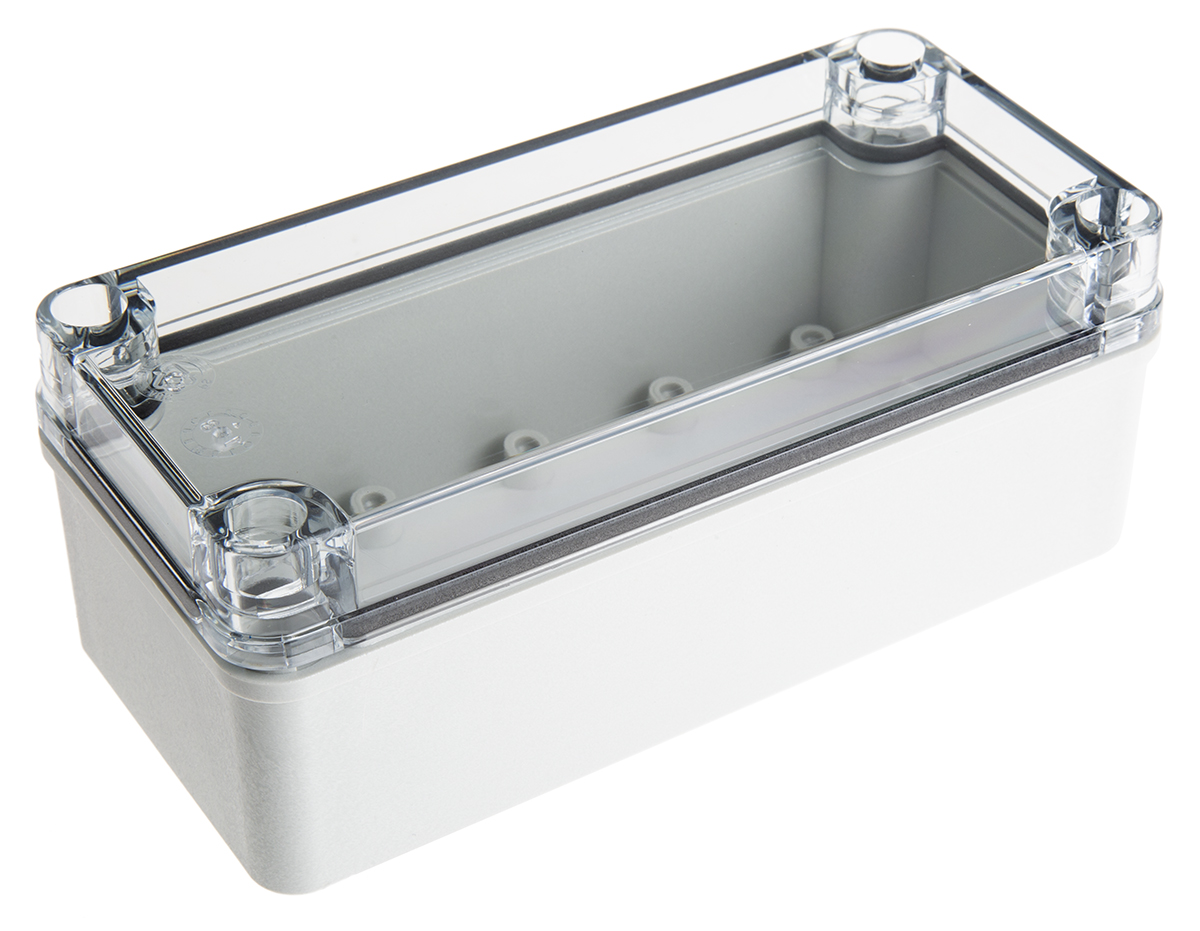 Fibox Piccolo Series Grey Polycarbonate Enclosure, IP67, IP66, IK08 65 mm, 170 mm, 80 mm