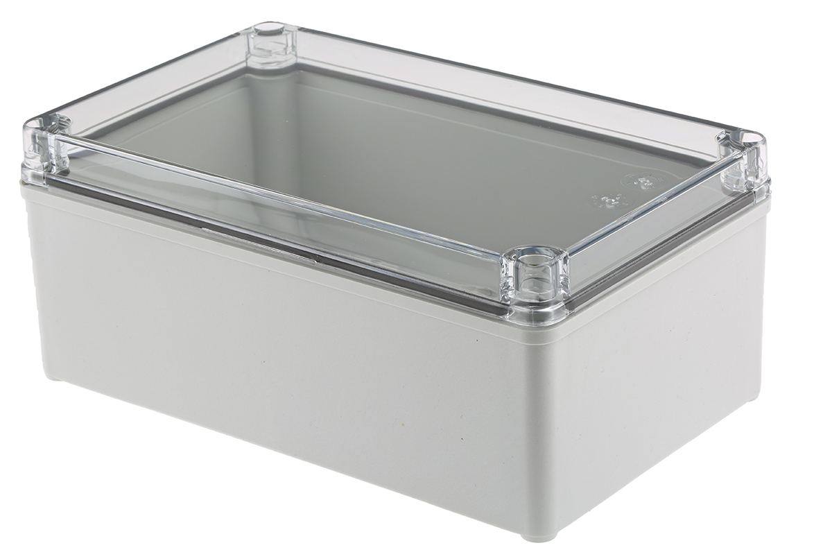 Fibox Piccolo Series Grey Polycarbonate Enclosure, IP66, IP67, IK08 95 mm, 230 mm, 140 mm