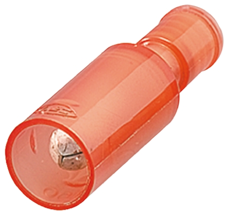 Nichifu, PC Insulated, Red Crimp Bullet Connector, 18 AWG to 16 AWG, 7.4 mm Bullet diameter Male