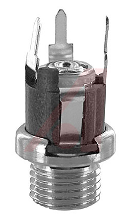 Switchcraft, PC7 Straight DC Socket 5A, 12.0V, Panel Mount, length 20.8 mm, Silver