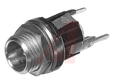 Switchcraft, PC7 Straight DC Socket 5A, 12.0V, Panel Mount, length 20.8 mm, Silver