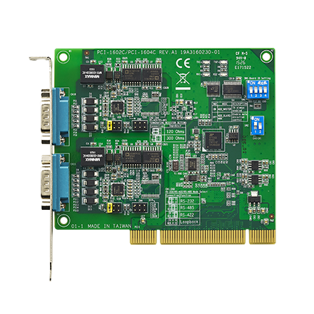 Advantech 2 Port Universal PCI RS232 Communication Card, 921.6kbps