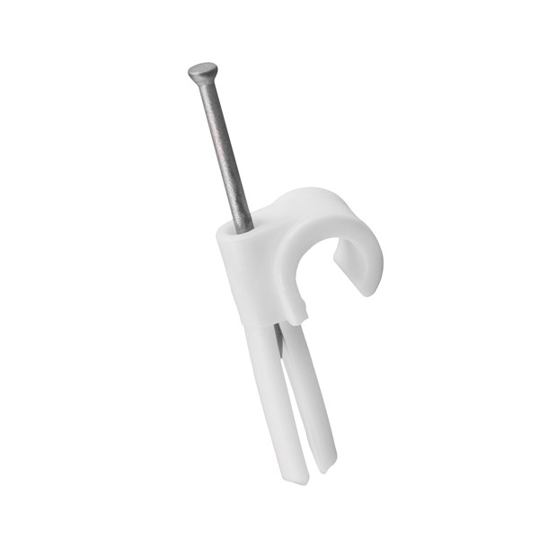 Nelco White Polyethylene Cable Clip, 15 mm Max. Bundle Plug-In 35 mm 11.3mm 11.3 mm