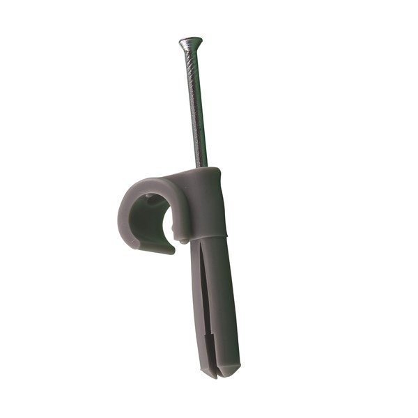 Nelco Grey Polyethylene Cable Clip, 10 mm Max. Bundle Plug-In 25 mm 8.2mm 10 mm
