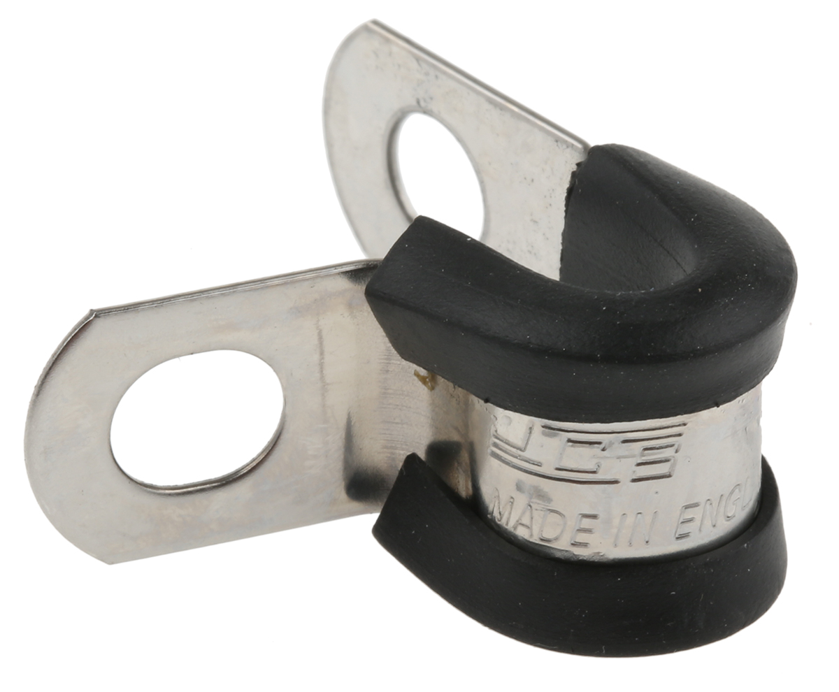 pcsr6rs JCS 6 mm ID Black, Rubber, 304 Stainless Steel P-Clip