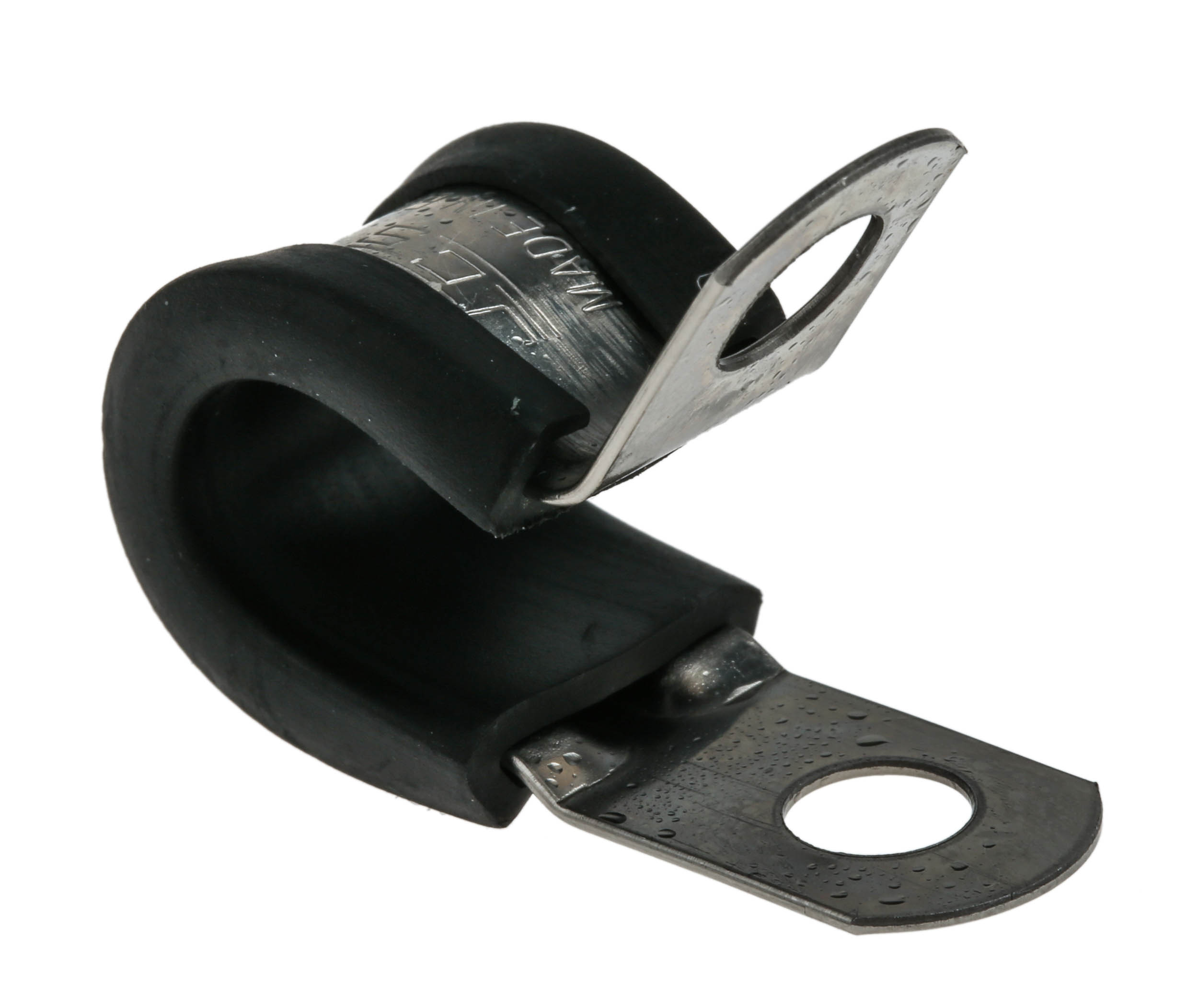 pcsr8rs JCS 8 mm ID Black, Rubber, 304 Stainless Steel P-Clip