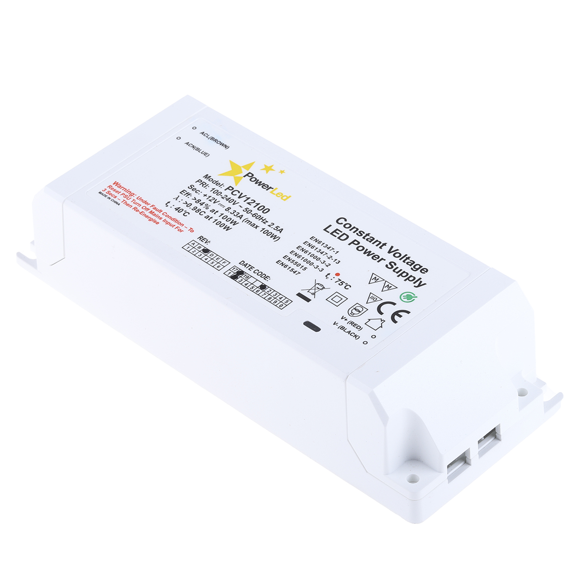PowerLED, 12V Output, 100 W Output, 8.33A