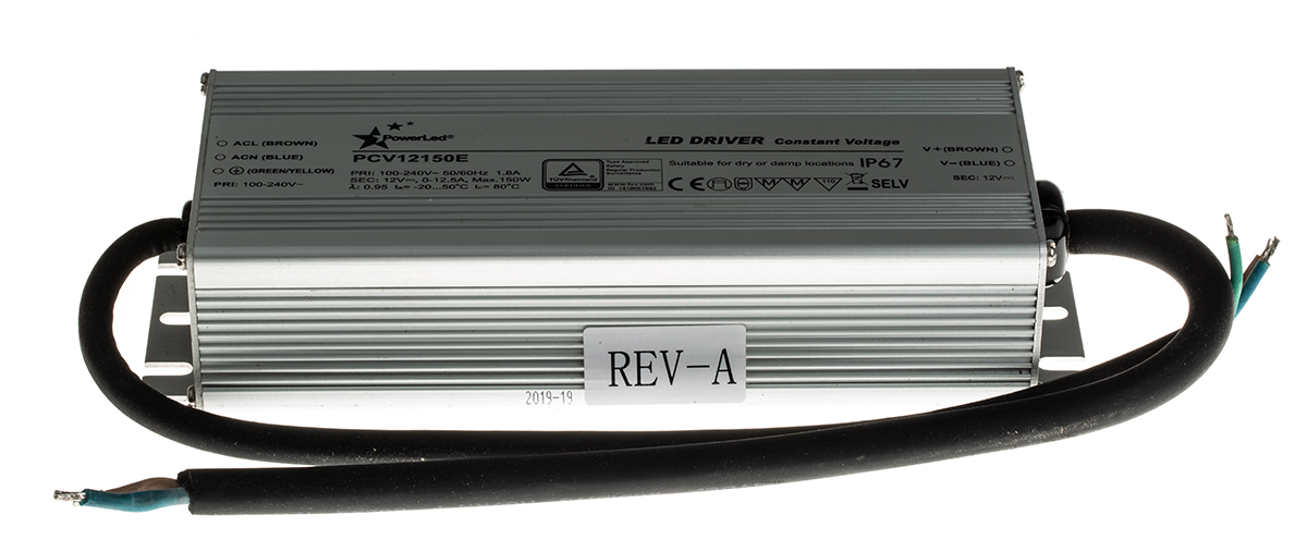 pcv12150e PowerLED LED Driver, 12V Output, 150 W Output, 12.5A