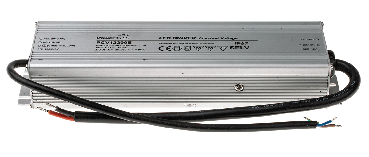 pcv12200e PowerLED LED Driver, 12V Output, 200 W Output