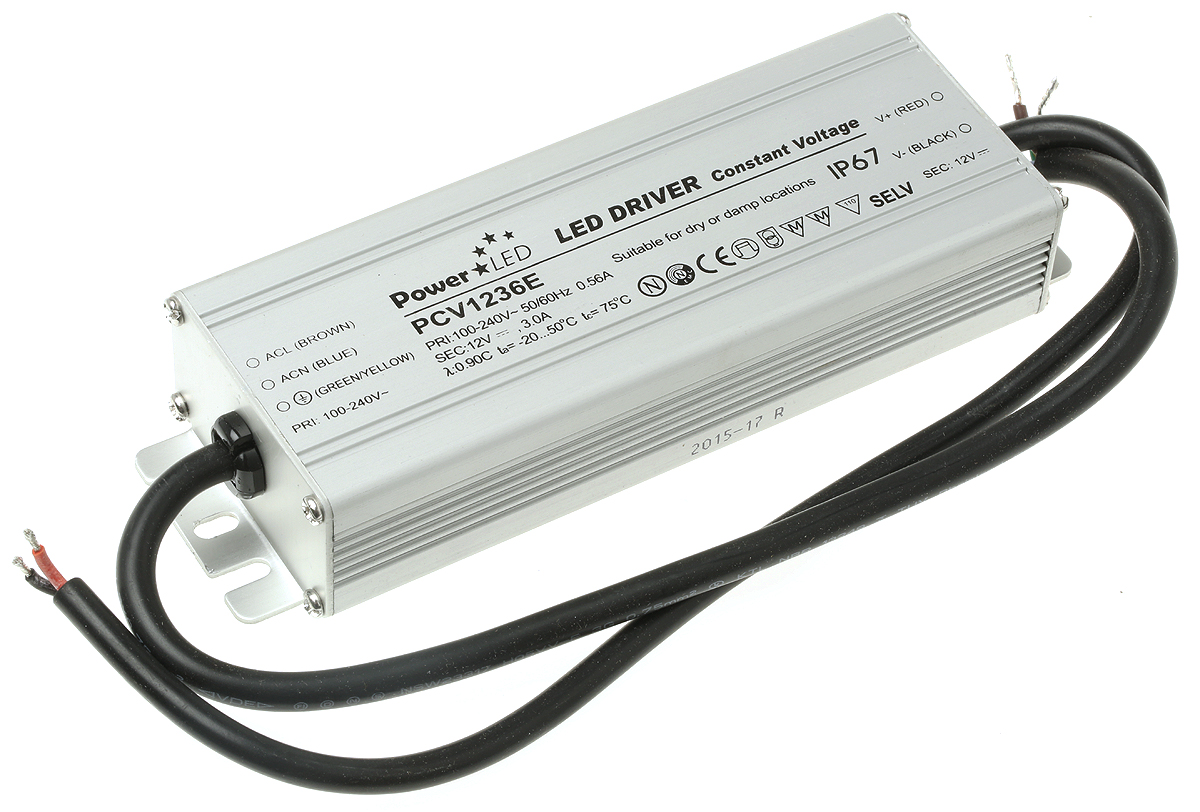 PowerLED LED Driver, 12V Output, 36 W Output, 3A