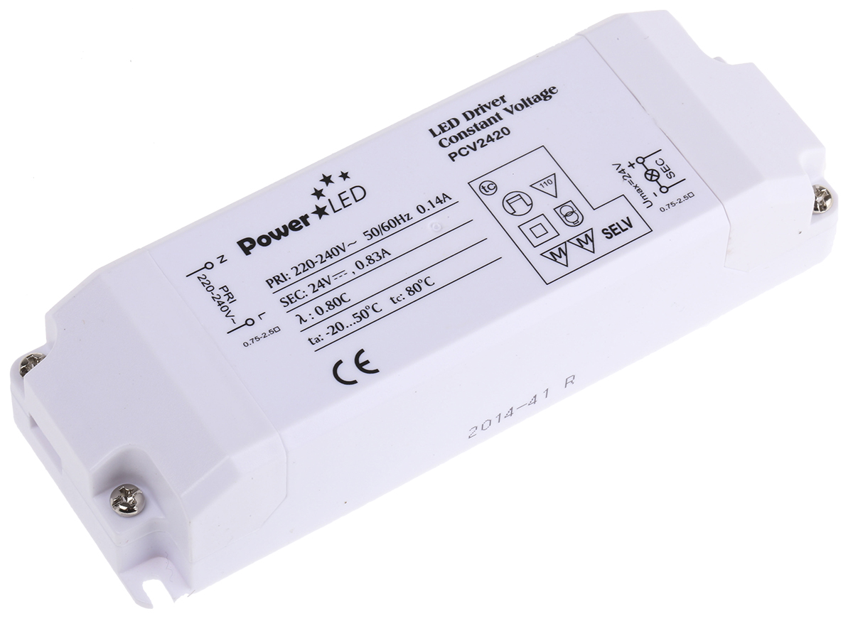 PowerLED, 24V Output, 20 W Output, 0.83A