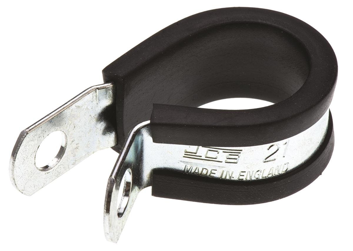 pczr21rs JCS 21 mm ID Black, Rubber, Zinc Plated Steel P-Clip