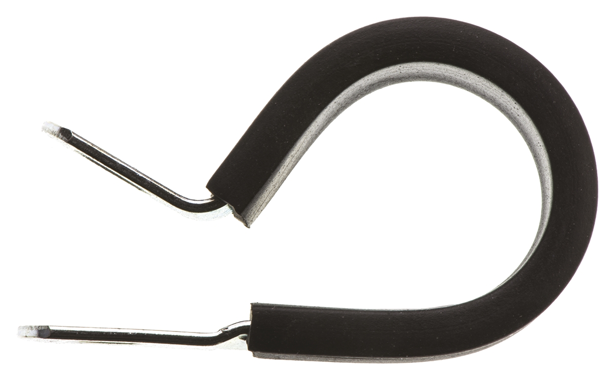 pczr21rs JCS 21 mm ID Black, Rubber, Zinc Plated Steel P-Clip