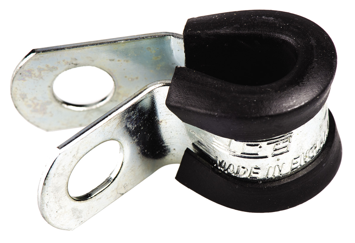pczr8rs JCS 8 mm ID Black, Rubber, Zinc Plated Steel P-Clip