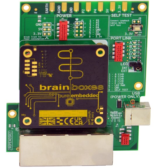 Brainboxes Pure Embedded 10/100 5 Port Industrial Ethernet Eval Kit Embedded Ethernet Evaluation Kit Ethernet Evaluation