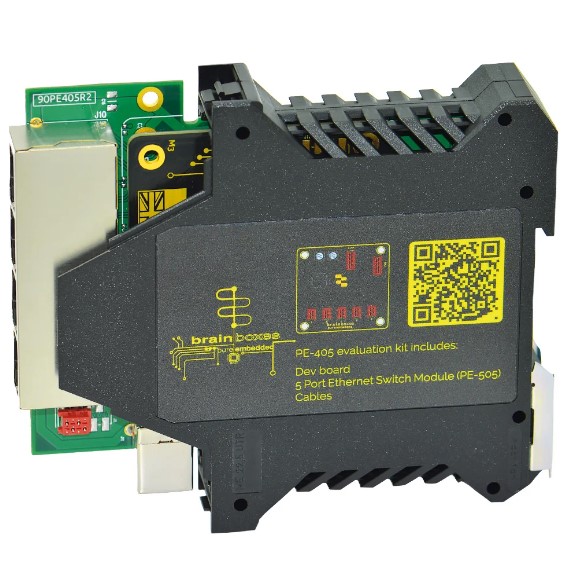 pe-405 Brainboxes Pure Embedded 10/100 5 Port Industrial Ethernet Eval Kit Embedded Ethernet Evaluation Kit Ethernet Evaluation