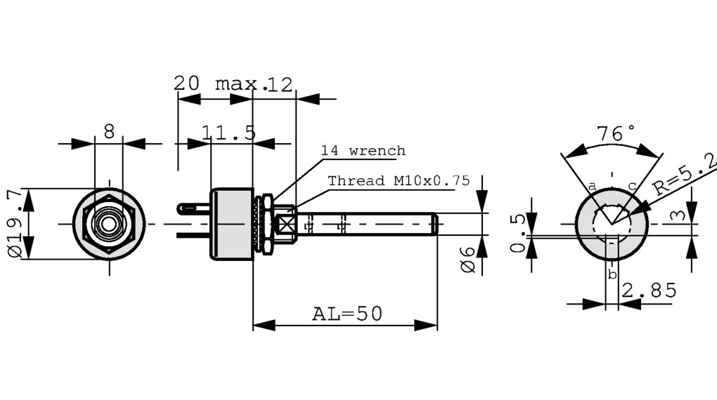 pe30l0fr103mab Vishay PE30 10 kΩ Rotary Potentiometer 1-Turns 1-Gang Panel Mount, PE30L0FR103MAB