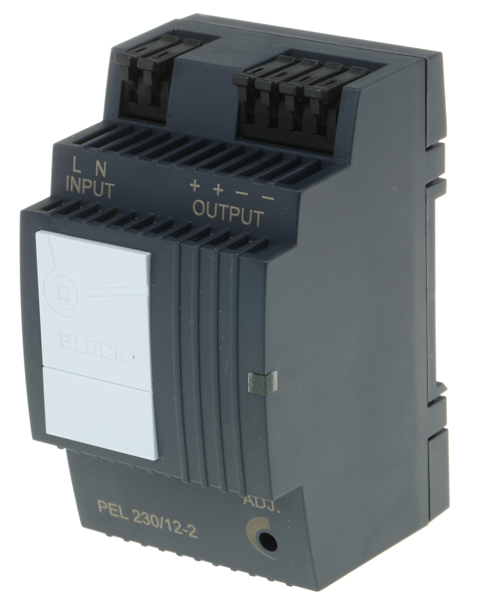 Block PEL 230 Switch Mode Power Supply DIN Rail Power Supply 264V ac AC/DC Input 15.5V dc, 2 A Output DC 24 W
