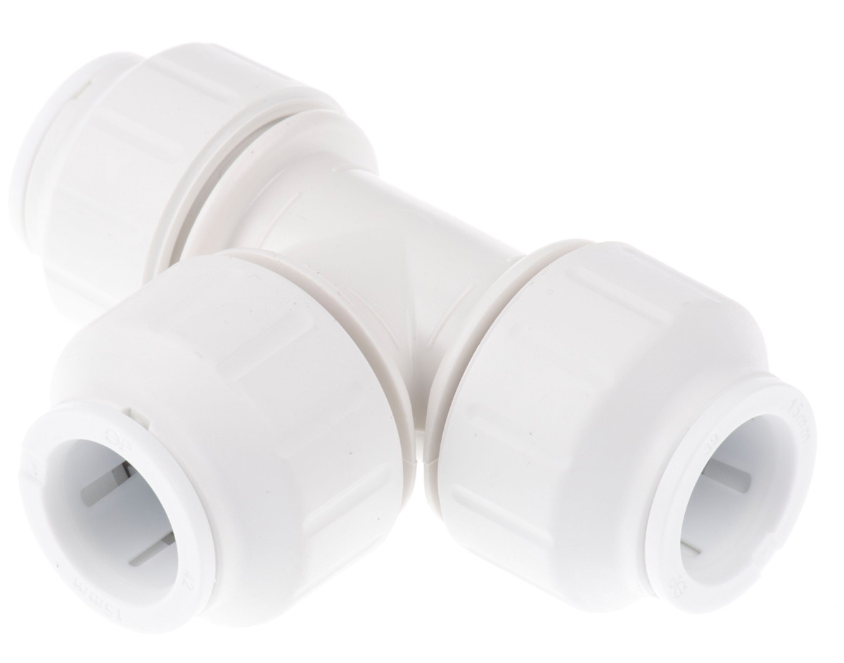John Guest Plastic Pipe Fitting, 90° Tee