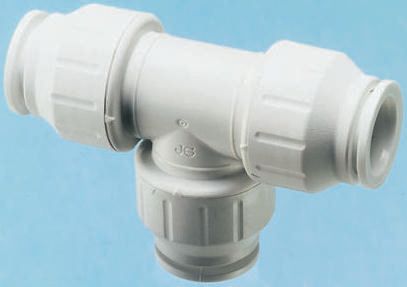 John Guest Plastic Pipe Fitting, 90° Tee